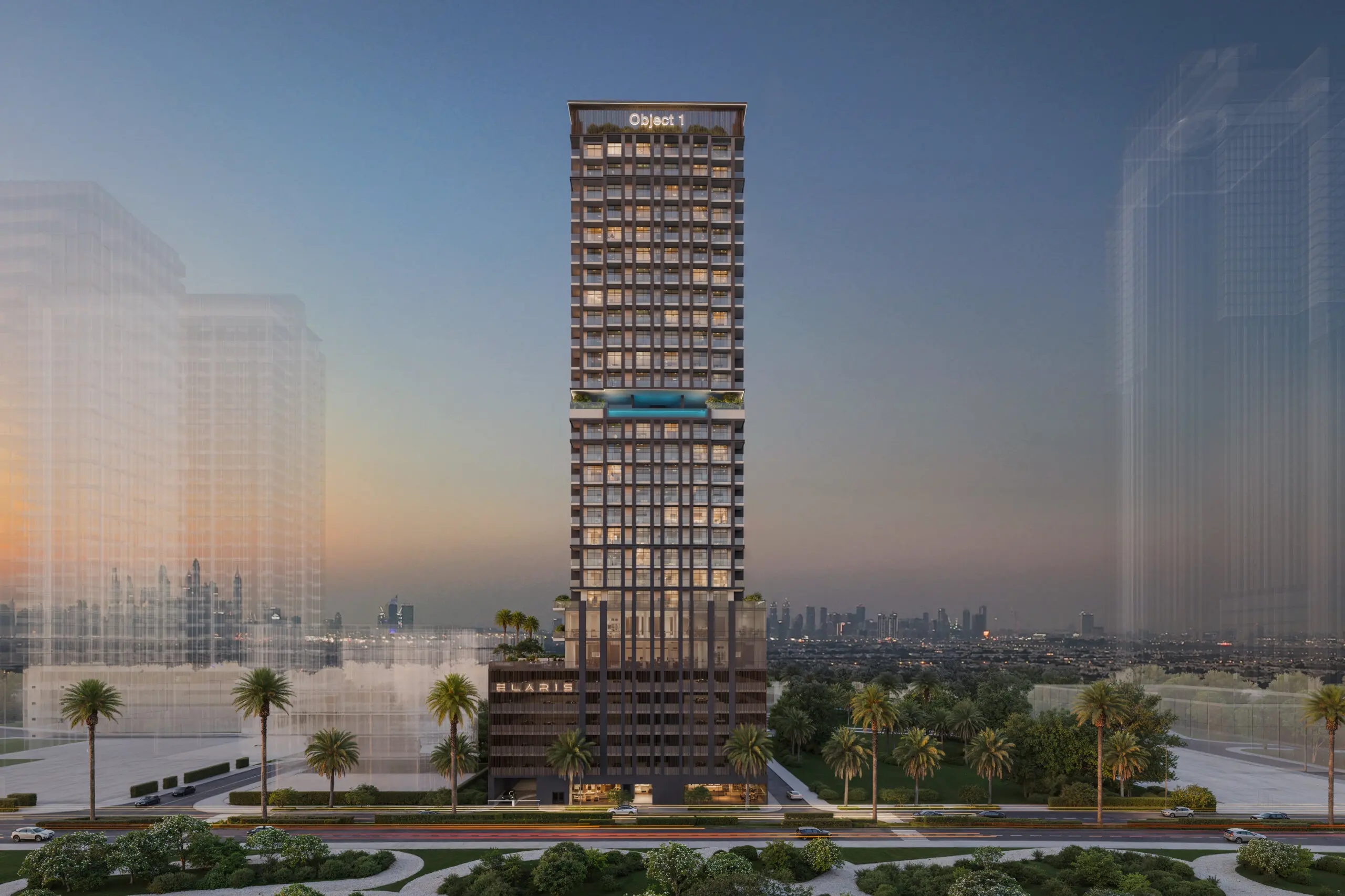 Elaris Rise modern interior living space with panoramic views